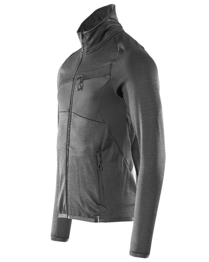 Black Coloured Mascot Workwear Mens Accelerate Fleece Jumper With Zipper on white background 