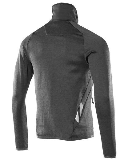 Black Coloured Mascot Workwear Mens Accelerate Fleece Jumper With Zipper on white background 