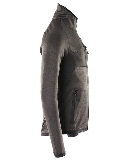 Dark Anthracite Black Coloured Mascot Workwear Mens Accelerate Fleece Jumper With Zipper on white background 