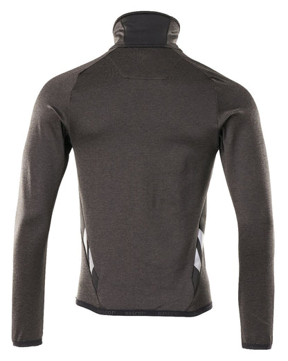 Dark Anthracite Black Coloured Mascot Workwear Mens Accelerate Fleece Jumper With Zipper on white background 