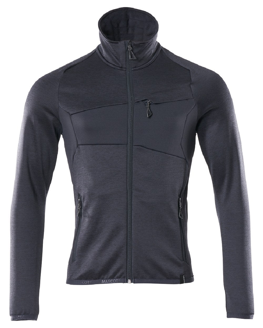 Dark Navy Coloured Mascot Workwear Mens Accelerate Fleece Jumper With Zipper on white background 