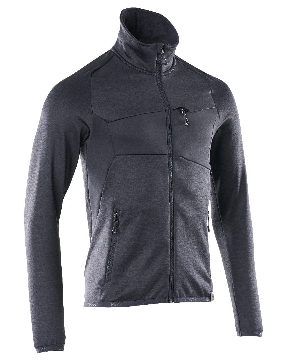 Dark Navy Coloured Mascot Workwear Mens Accelerate Fleece Jumper With Zipper on white background 
