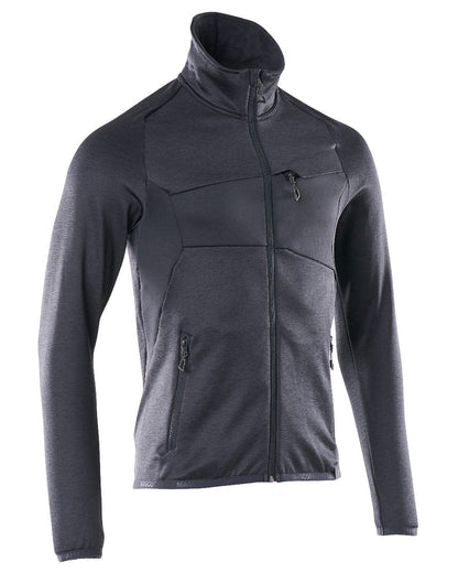 Dark Navy Coloured Mascot Workwear Mens Accelerate Fleece Jumper With Zipper on white background 