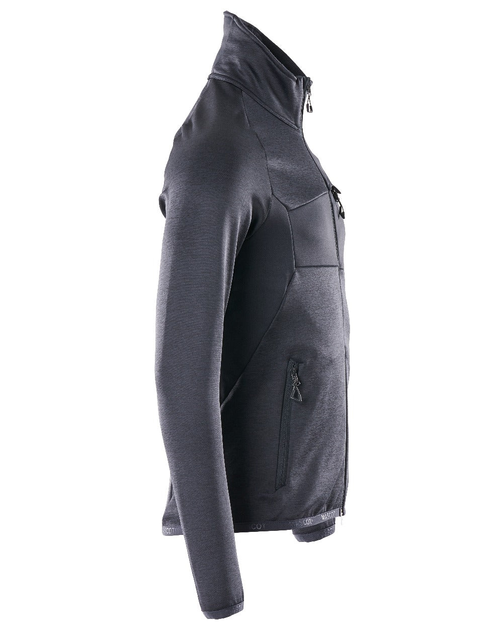Dark Navy Coloured Mascot Workwear Mens Accelerate Fleece Jumper With Zipper on white background 