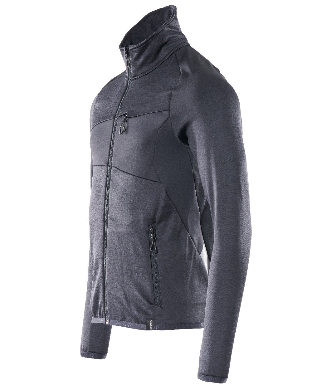Dark Navy Coloured Mascot Workwear Mens Accelerate Fleece Jumper With Zipper on white background 