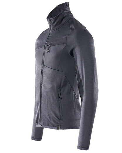 Dark Navy Coloured Mascot Workwear Mens Accelerate Fleece Jumper With Zipper on white background 