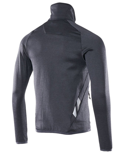 Dark Navy Coloured Mascot Workwear Mens Accelerate Fleece Jumper With Zipper on white background 