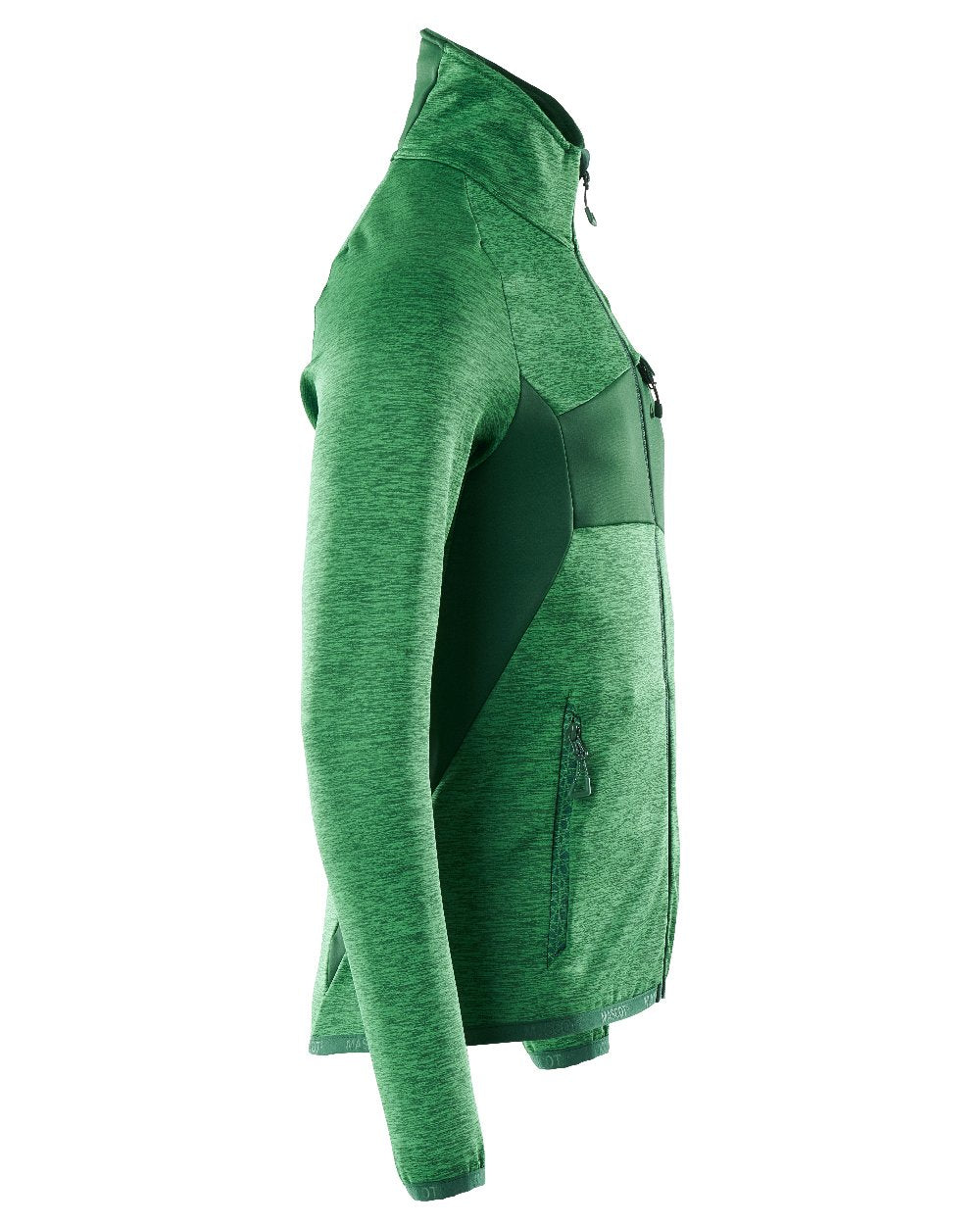 Grass Green Coloured Mascot Workwear Mens Accelerate Fleece Jumper With Zipper on white background 