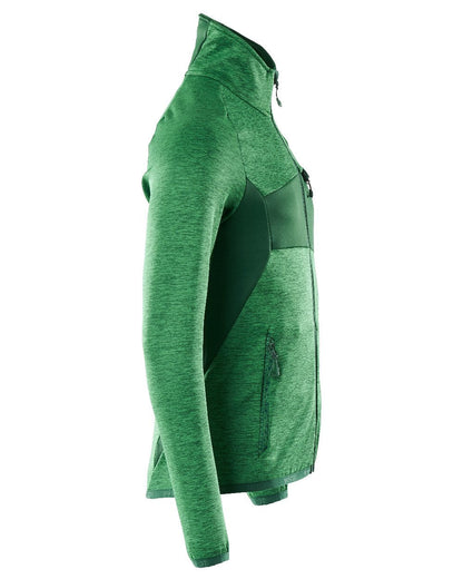 Grass Green Coloured Mascot Workwear Mens Accelerate Fleece Jumper With Zipper on white background 