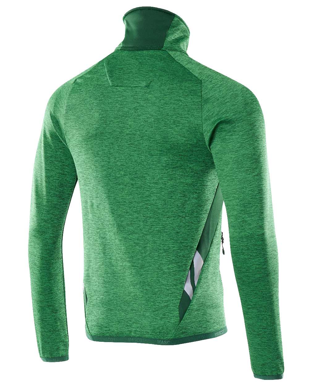 Grass Green Coloured Mascot Workwear Mens Accelerate Fleece Jumper With Zipper on white background 