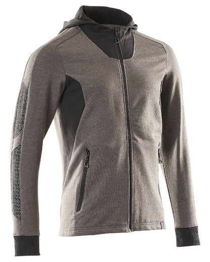 Dark Anthracite Black Coloured Mascot Workwear Mens Accelerate Hoodie With Zipper on white background 