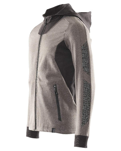 Dark Anthracite Black Coloured Mascot Workwear Mens Accelerate Hoodie With Zipper on white background 