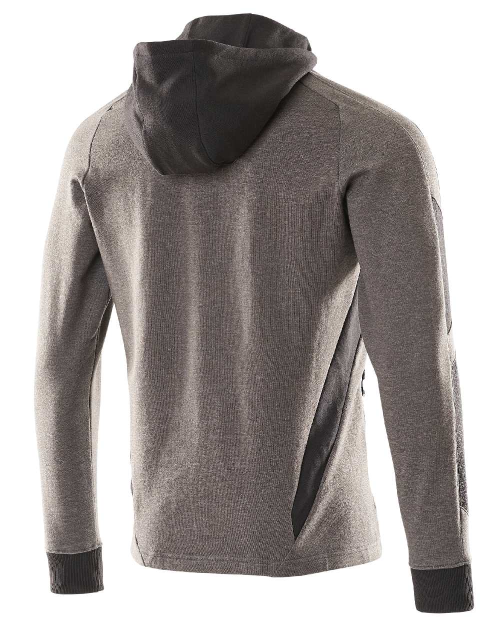 Dark Anthracite Black Coloured Mascot Workwear Mens Accelerate Hoodie With Zipper on white background 