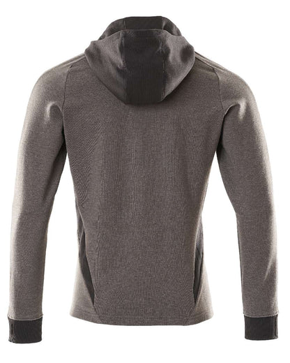 Dark Anthracite Black Coloured Mascot Workwear Mens Accelerate Hoodie With Zipper on white background 