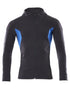 Dark Navy Azure Blue Coloured Mascot Workwear Mens Accelerate Hoodie With Zipper on white background 