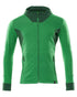 Grass Green Coloured Mascot Workwear Mens Accelerate Hoodie With Zipper on white background 