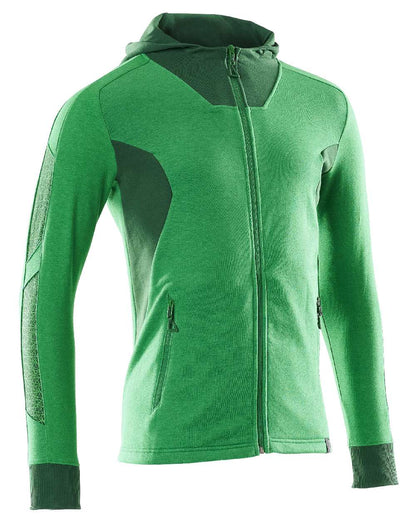 Grass Green Coloured Mascot Workwear Mens Accelerate Hoodie With Zipper on white background 