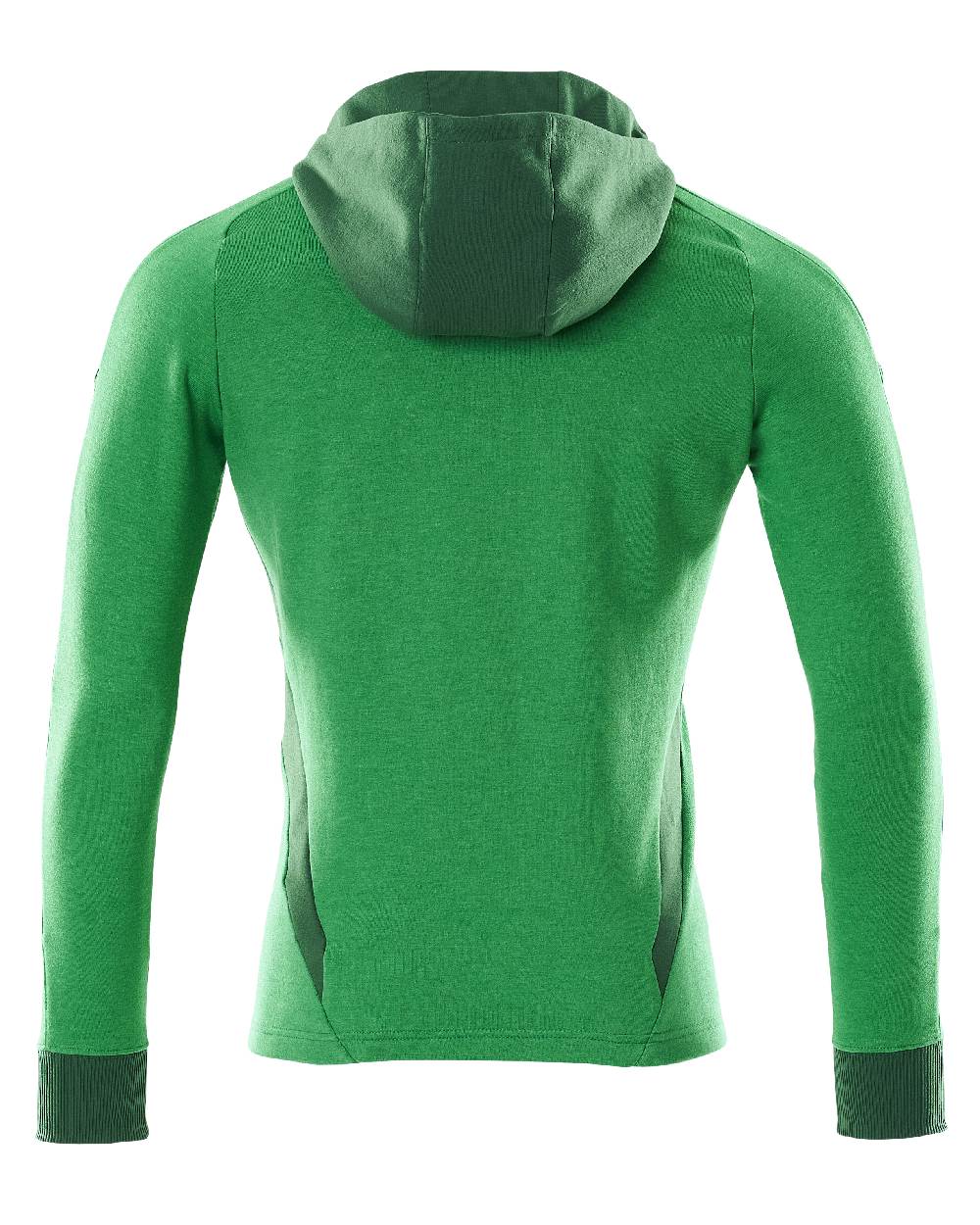 Grass Green Coloured Mascot Workwear Mens Accelerate Hoodie With Zipper on white background 