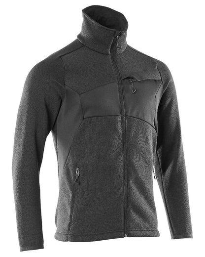 Black Coloured Mascot Workwear Mens Accelerate Knitted Jumper With Zipper on white background 