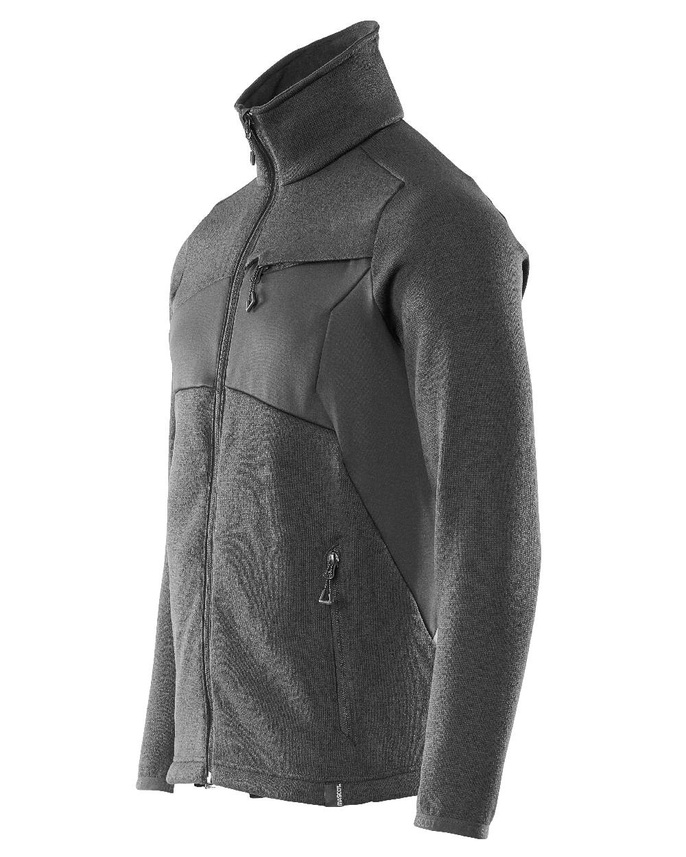 Black Coloured Mascot Workwear Mens Accelerate Knitted Jumper With Zipper on white background 