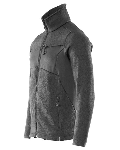 Black Coloured Mascot Workwear Mens Accelerate Knitted Jumper With Zipper on white background 
