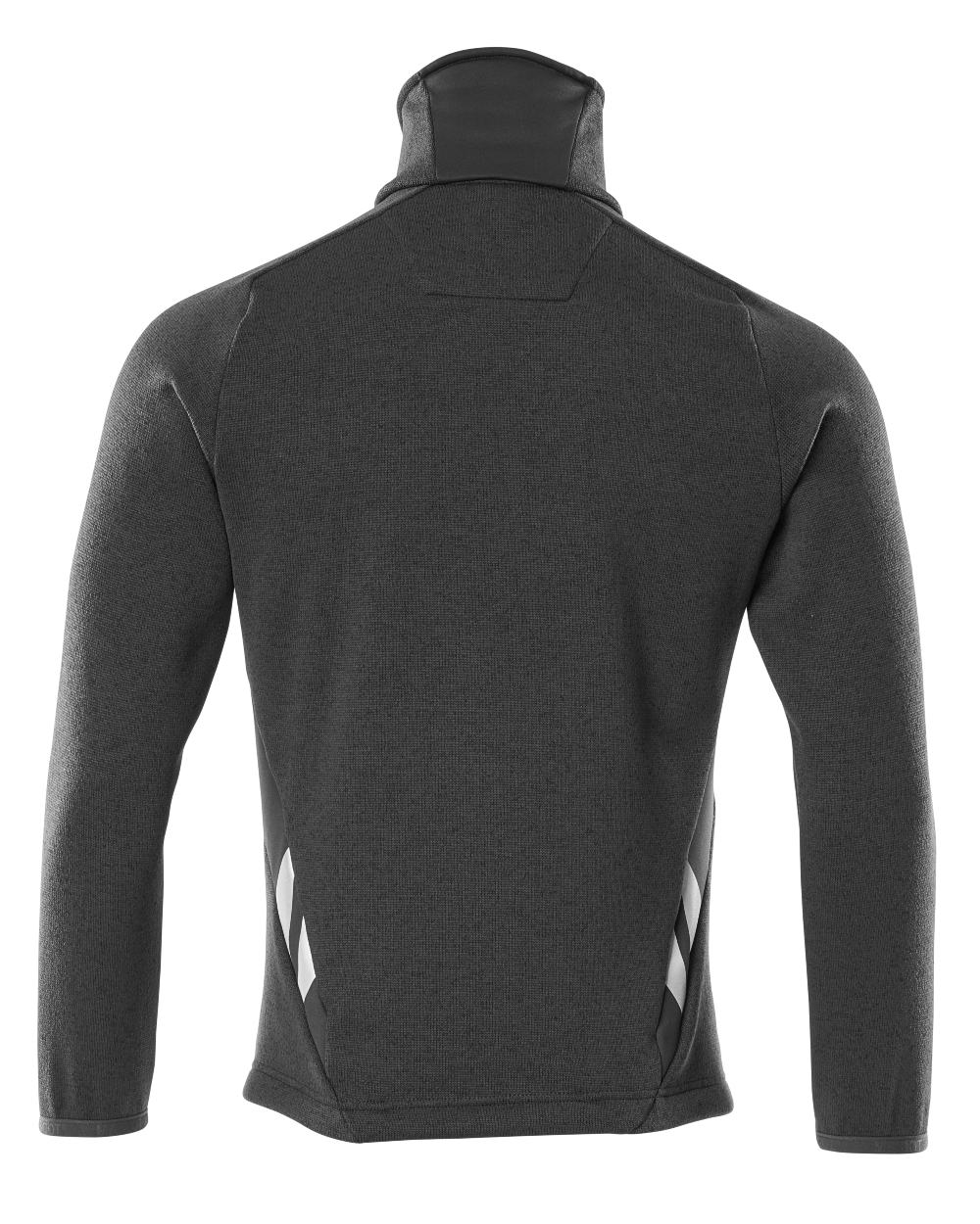 Black Coloured Mascot Workwear Mens Accelerate Knitted Jumper With Zipper on white background 