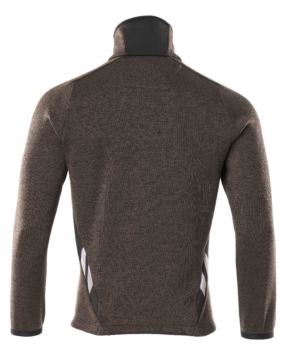 Dark Anthracite Black Coloured Mascot Workwear Mens Accelerate Knitted Jumper With Zipper on white background 