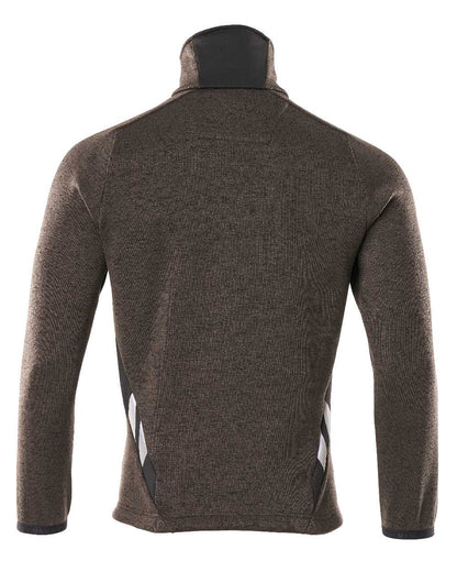 Dark Anthracite Black Coloured Mascot Workwear Mens Accelerate Knitted Jumper With Zipper on white background 
