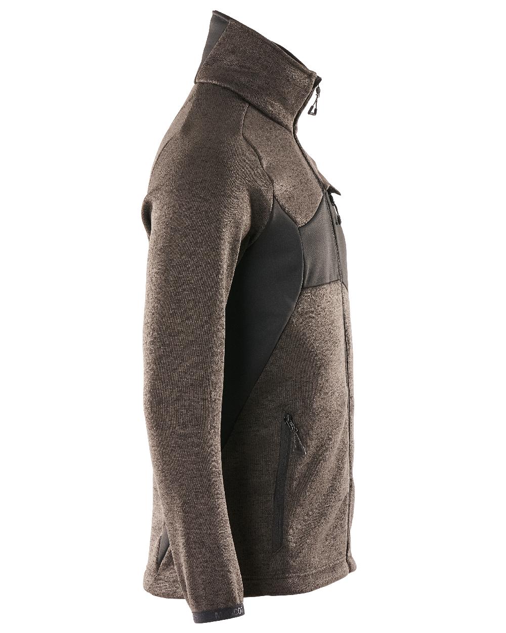 Dark Anthracite Black Coloured Mascot Workwear Mens Accelerate Knitted Jumper With Zipper on white background 