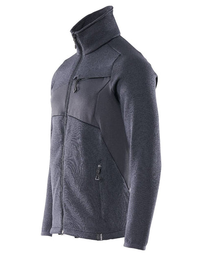 Dark Navy Coloured Mascot Workwear Mens Accelerate Knitted Jumper With Zipper on white background 