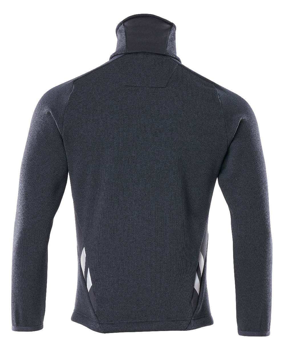 Dark Navy Coloured Mascot Workwear Mens Accelerate Knitted Jumper With Zipper on white background 