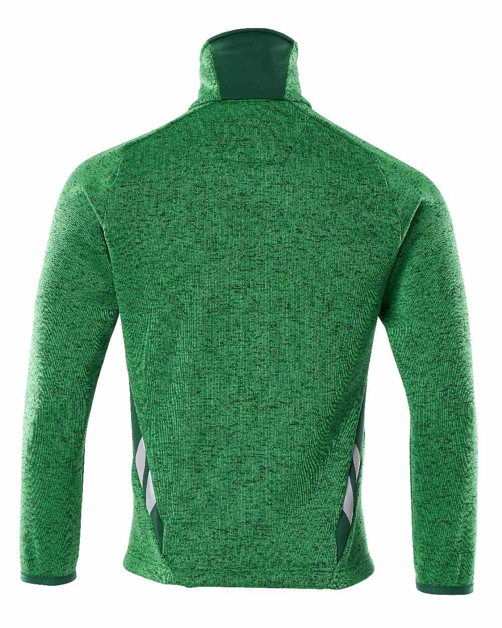 Grass Green Coloured Mascot Workwear Mens Accelerate Knitted Jumper With Zipper on white background 