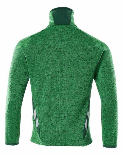 Grass Green Coloured Mascot Workwear Mens Accelerate Knitted Jumper With Zipper on white background 
