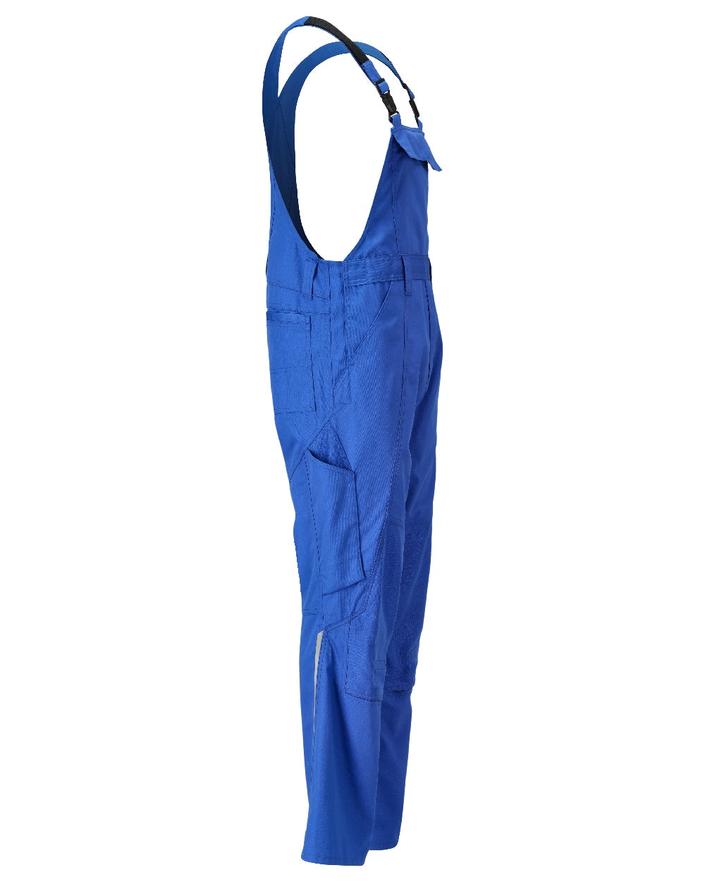Azure Blue Coloured Mascot Workwear Mens Accelerate Lightweight Bib &amp; Brace With Kneepad Pockets on white background 