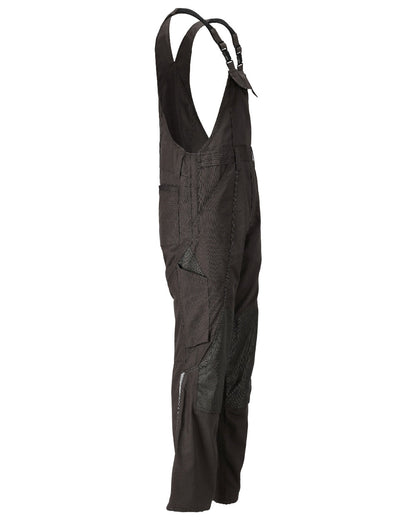Dark Anthracite Coloured Mascot Workwear Mens Accelerate Lightweight Bib &amp; Brace With Kneepad Pockets on white background 