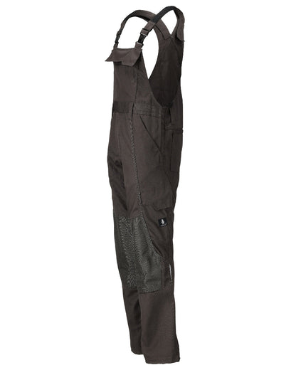 Dark Anthracite Coloured Mascot Workwear Mens Accelerate Lightweight Bib &amp; Brace With Kneepad Pockets on white background 
