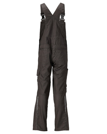 Dark Anthracite Coloured Mascot Workwear Mens Accelerate Lightweight Bib &amp; Brace With Kneepad Pockets on white background 