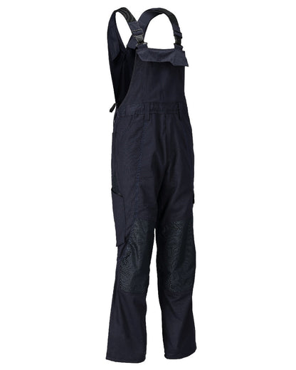 Dark Navy Coloured Mascot Workwear Mens Accelerate Lightweight Bib &amp; Brace With Kneepad Pockets on white background 