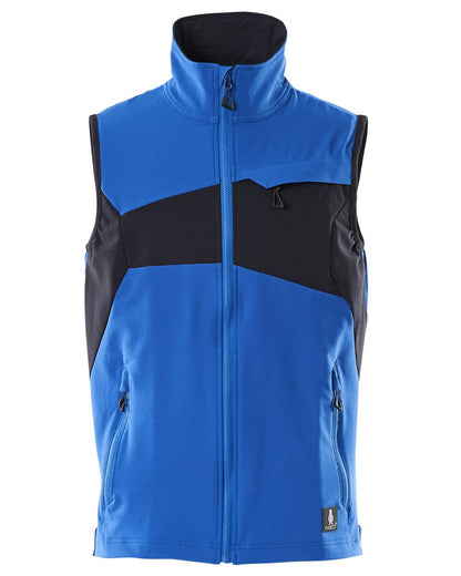 Azure Blue Dark Navy Coloured Mascot Workwear Mens Accelerate Lightweight Gilet on white background 