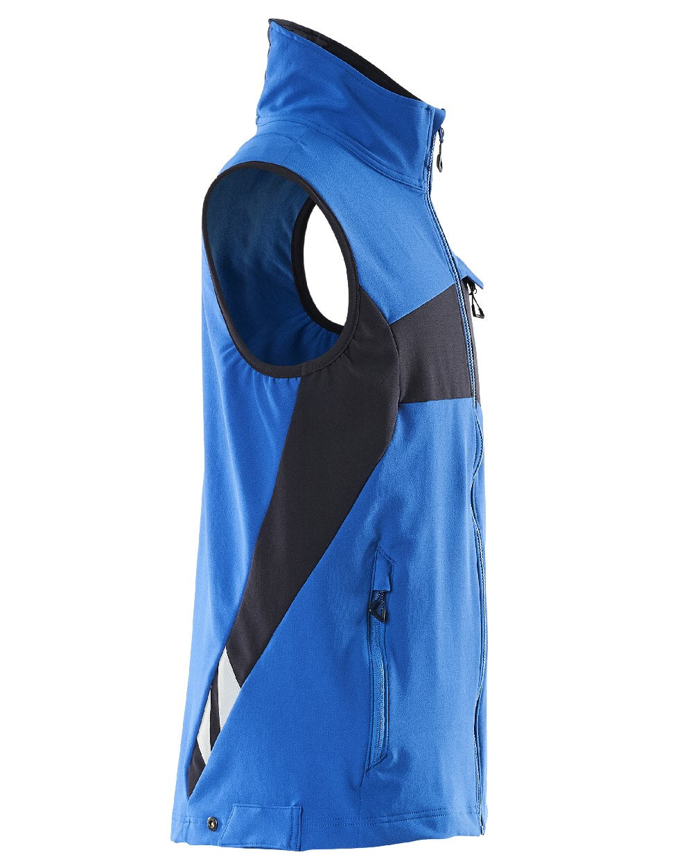 Azure Blue Dark Navy Coloured Mascot Workwear Mens Accelerate Lightweight Gilet on white background 