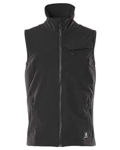 Black Coloured Mascot Workwear Mens Accelerate Lightweight Gilet on white background 