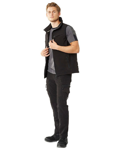Black Coloured Mascot Workwear Mens Accelerate Lightweight Gilet on white background 
