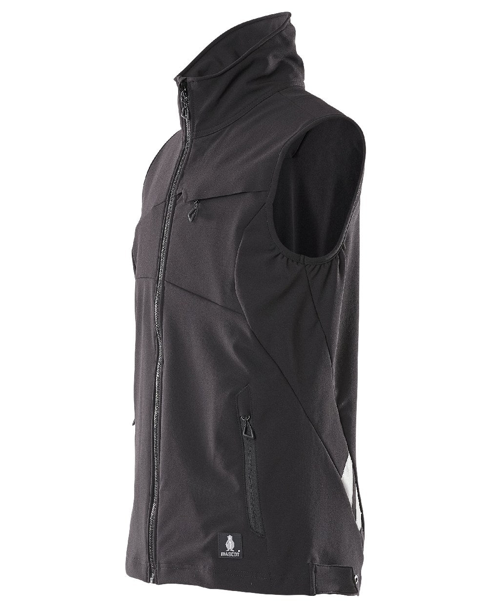 Black Coloured Mascot Workwear Mens Accelerate Lightweight Gilet on white background 