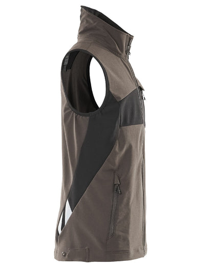 Dark Anthracite Black Coloured Mascot Workwear Mens Accelerate Lightweight Gilet on white background 