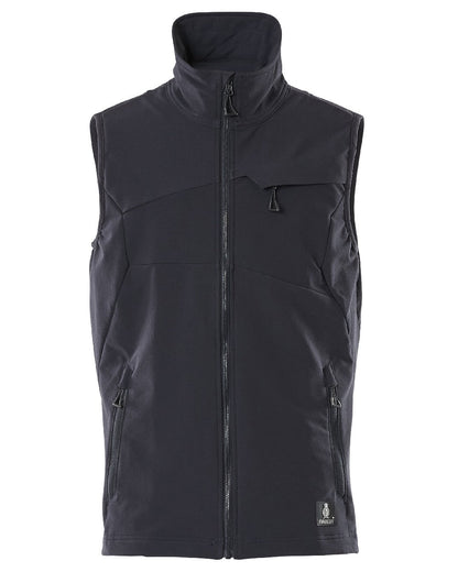 Dark Navy Coloured Mascot Workwear Mens Accelerate Lightweight Gilet on white background 