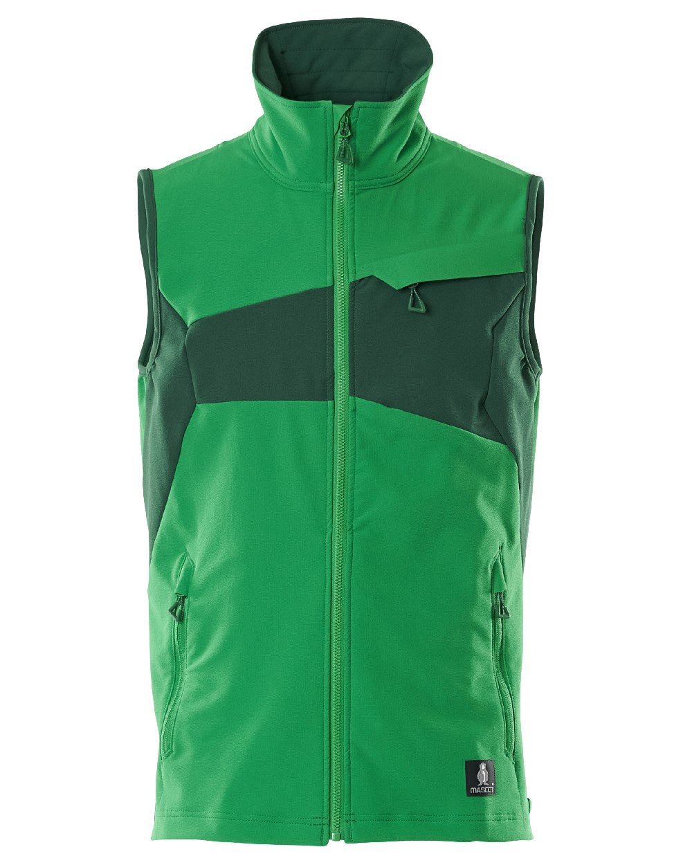 Grass Green Coloured Mascot Workwear Mens Accelerate Lightweight Gilet on white background 