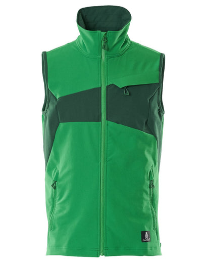 Grass Green Coloured Mascot Workwear Mens Accelerate Lightweight Gilet on white background 