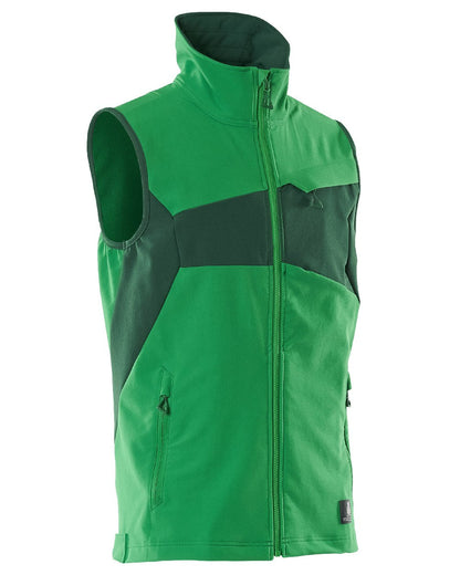 Grass Green Coloured Mascot Workwear Mens Accelerate Lightweight Gilet on white background 