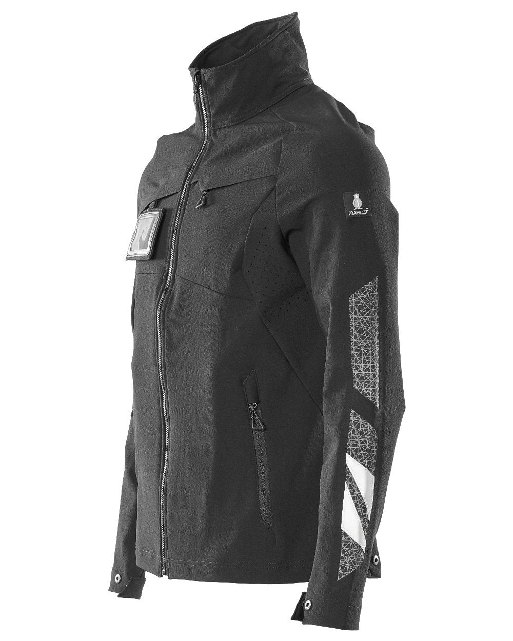 Black Coloured Mascot Workwear Mens Accelerate Lightweight Jacket on white background 