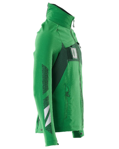 Grass Green Coloured Mascot Workwear Mens Accelerate Lightweight Jacket on white background 